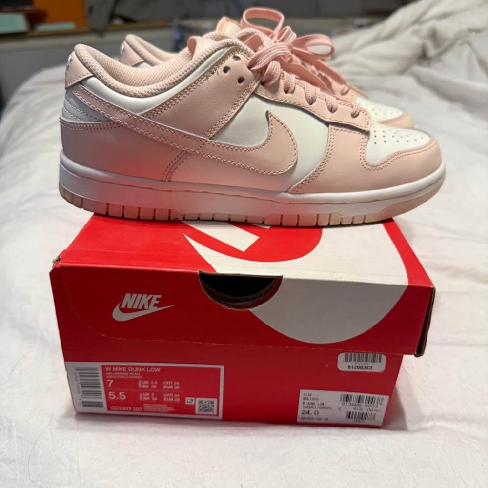 Nike Dunk Low Blush and White Sneakers